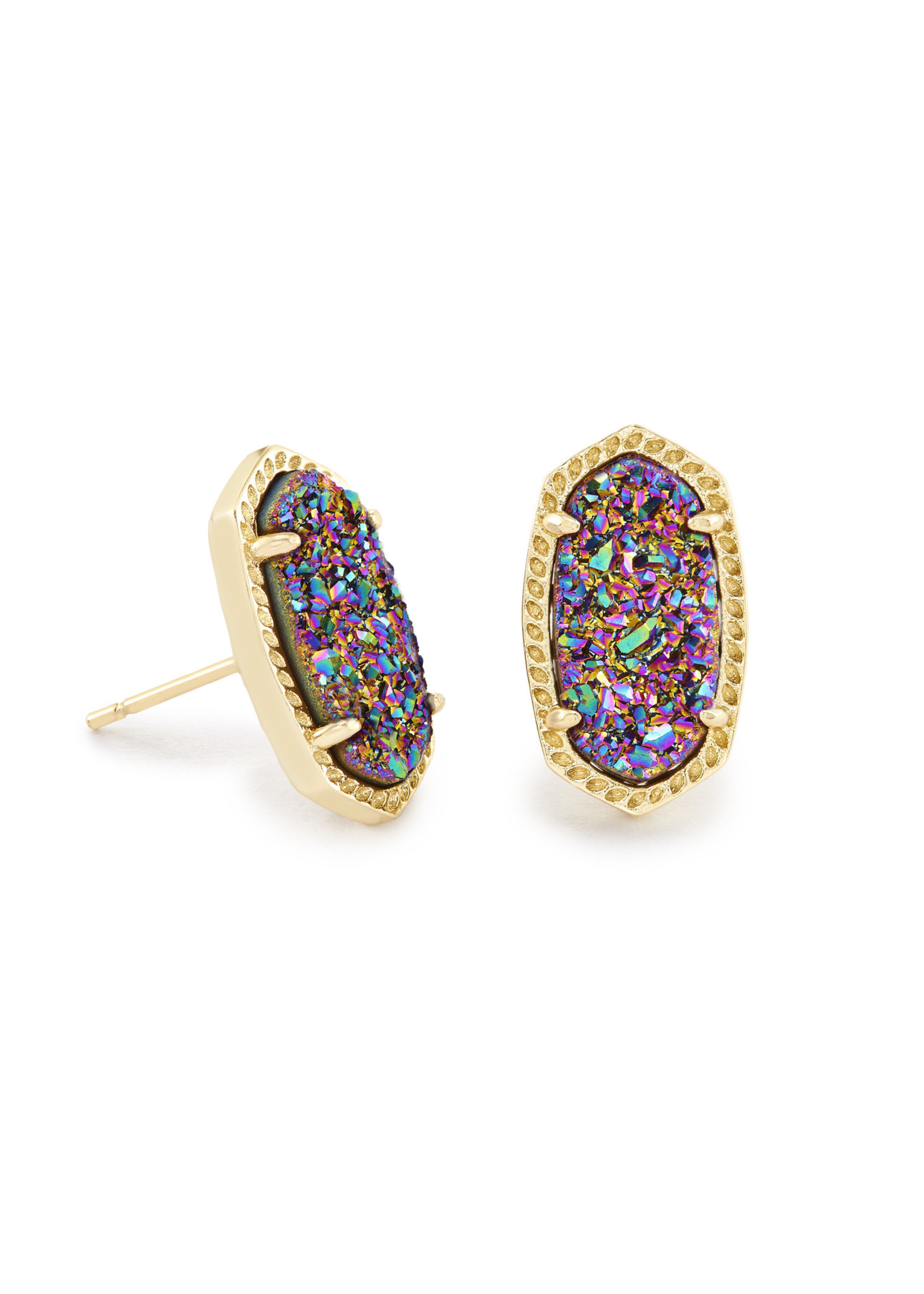 Kendra Scott ELLIE EARRING GOLD MULTI DRUSY