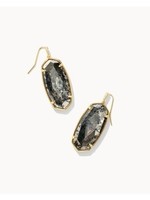 Kendra Scott FACETED ELLE DROP EARRING GOLD BLACK PYRITE