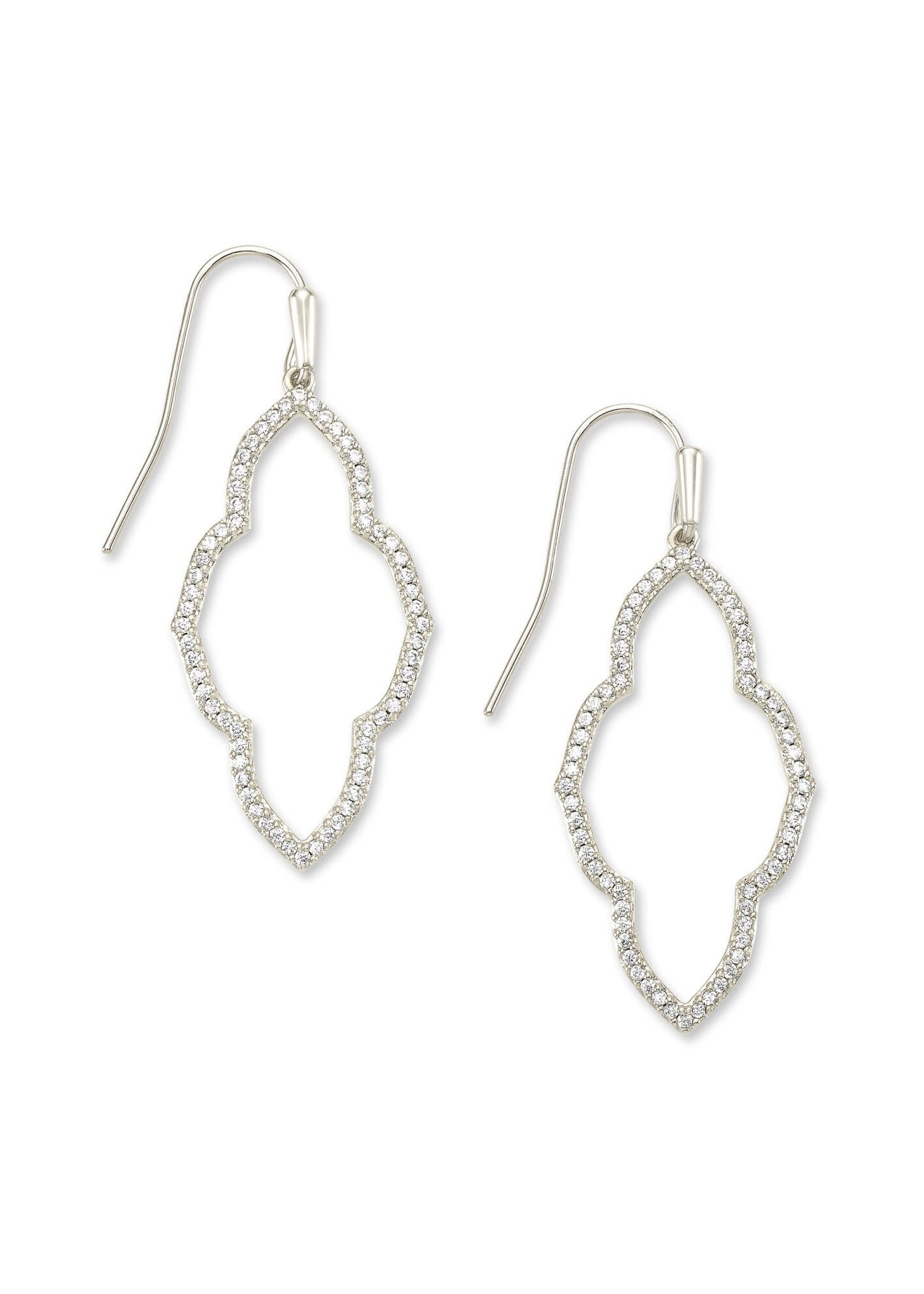 Kendra Scott ABBIE SMALL OPEN FRAME EARRINGS SILVER