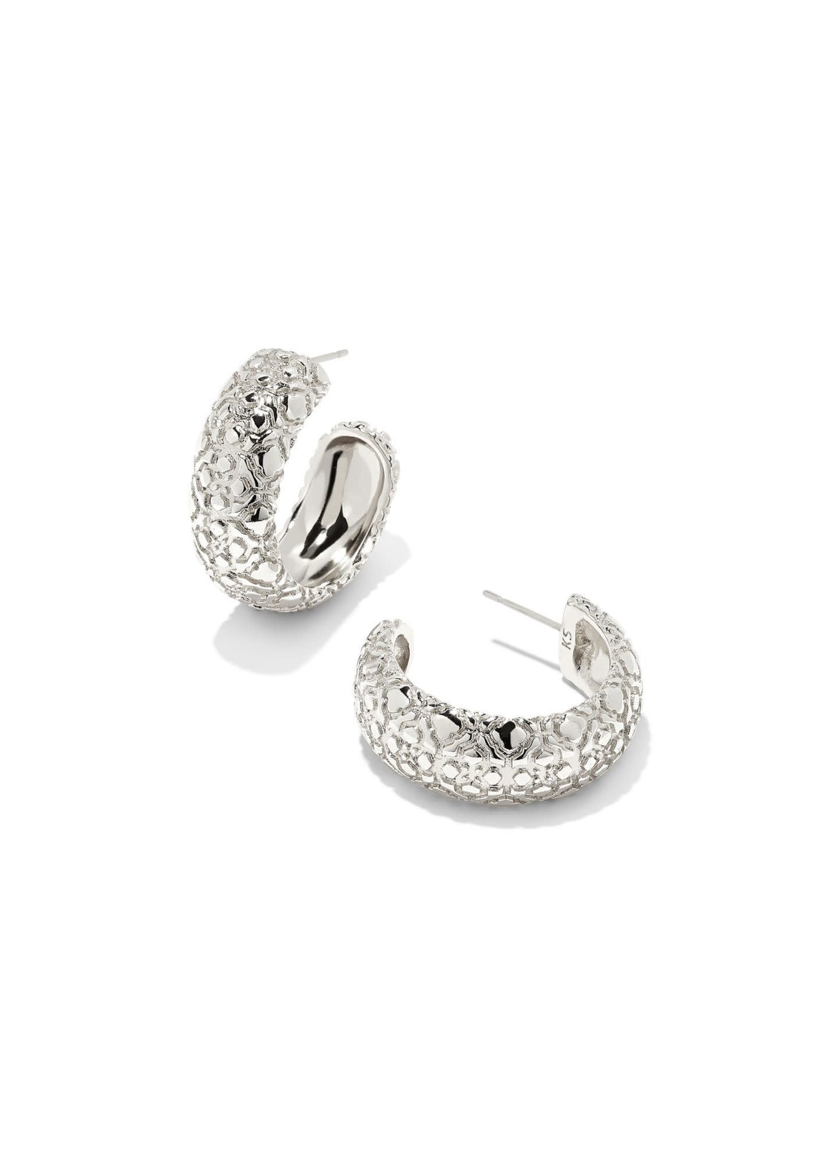 Kendra Scott HARPER SMALL HOOP EARRINGS RHODIUM METAL