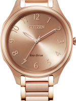 Citizen Ladies Rose Gold Stainless Steel Band With Rose Gold Face