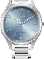 Citizen Ladies Stainless Steel Silver Band with Blue Face