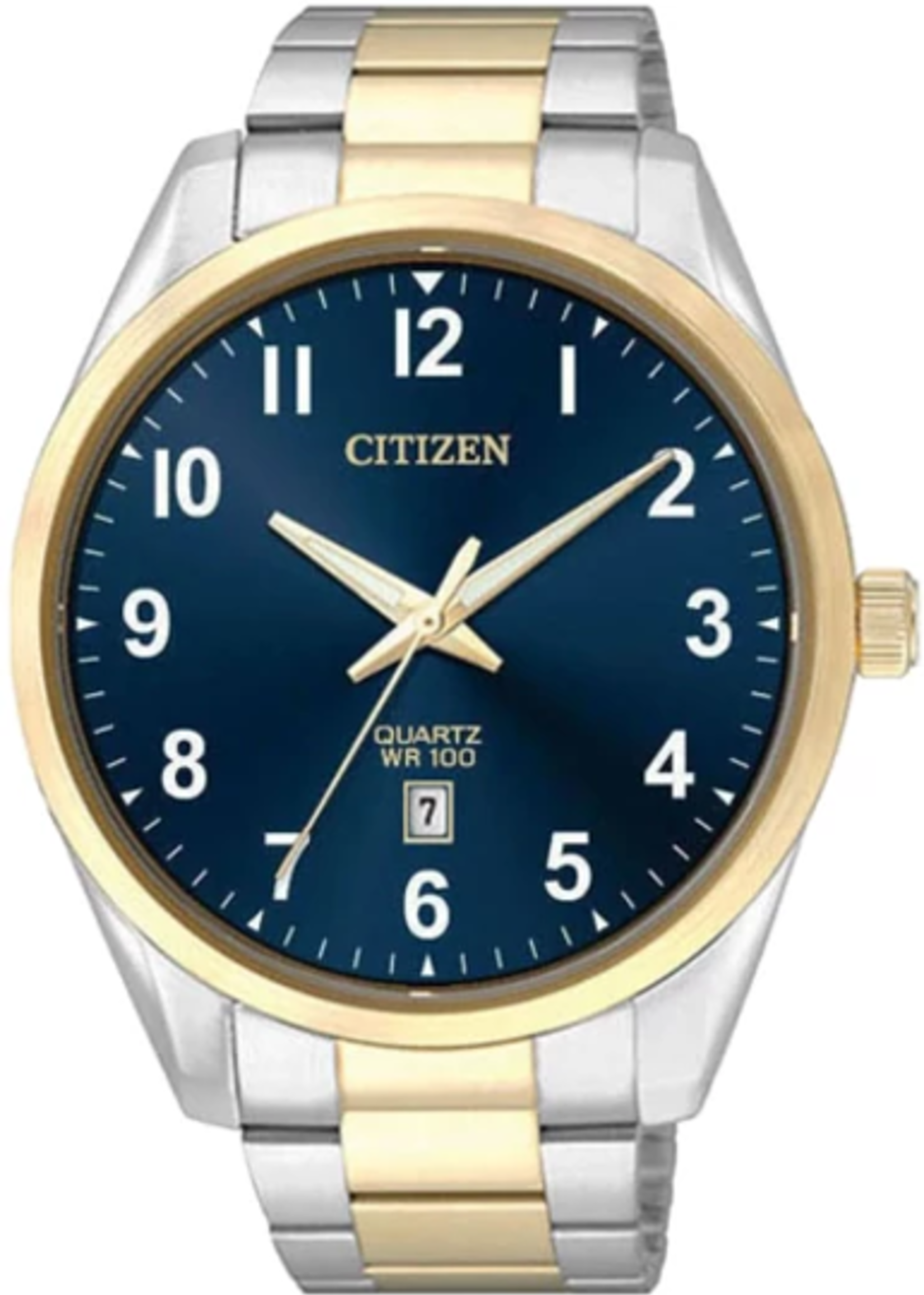 Citizen Mens Quartz Two Tone Band with Navy Blue Face