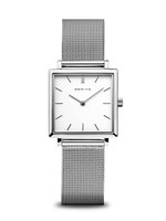 Bering Ladies Bering Square Face Watch With Silver Stainless Steel Band