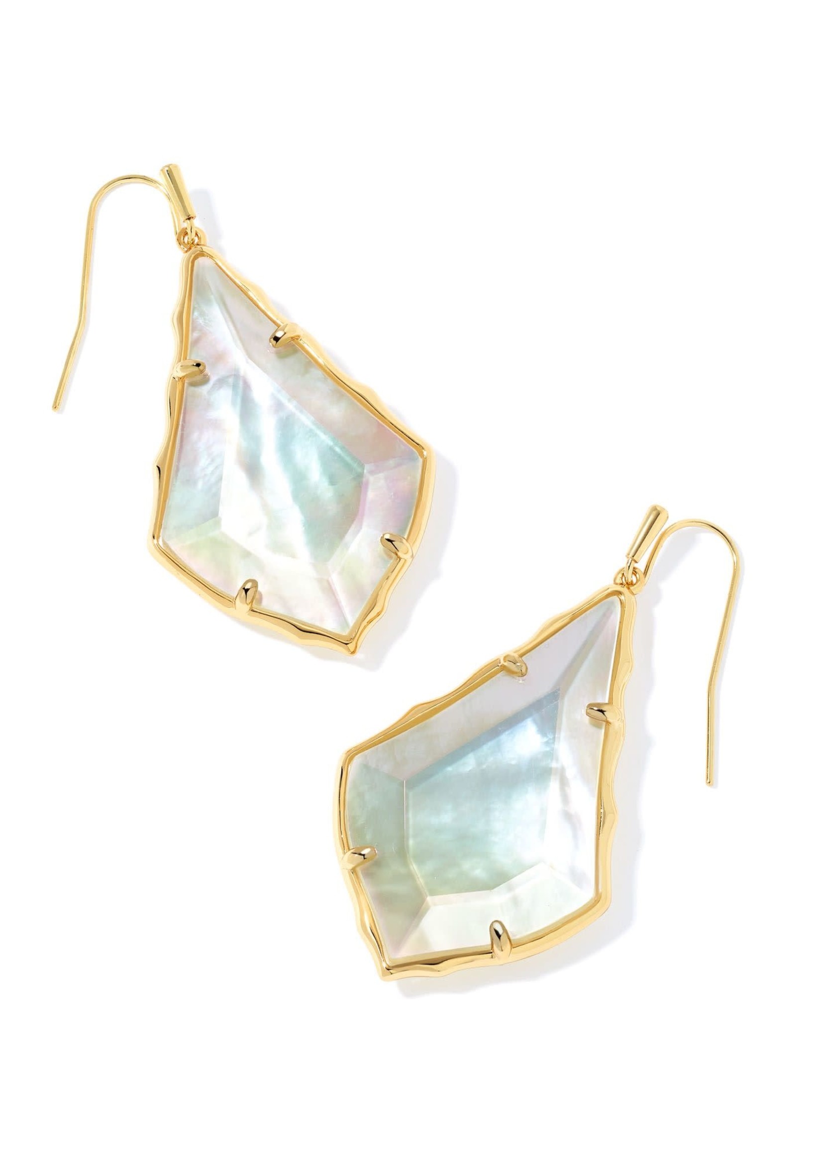 Kendra Scott FACETED ALEX DROP EARRINGS GOLD IVORY ILLUSION