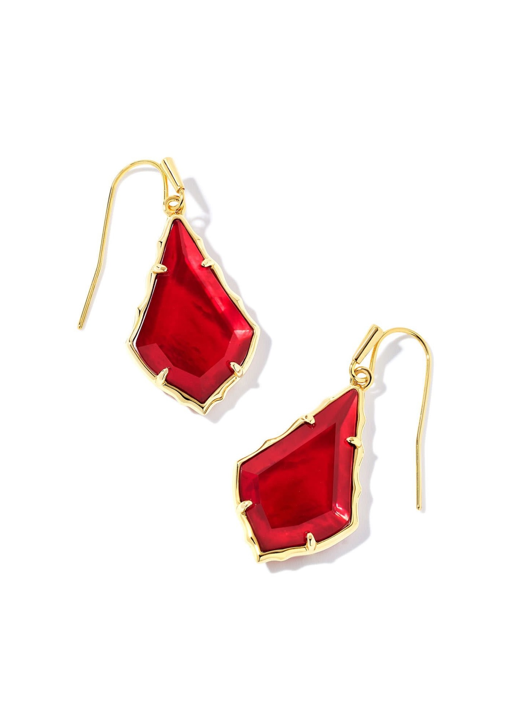 Kendra Scott SMALL FACETED ALEX DROP EARRINGS GOLD CRANBERRY ILLUSION