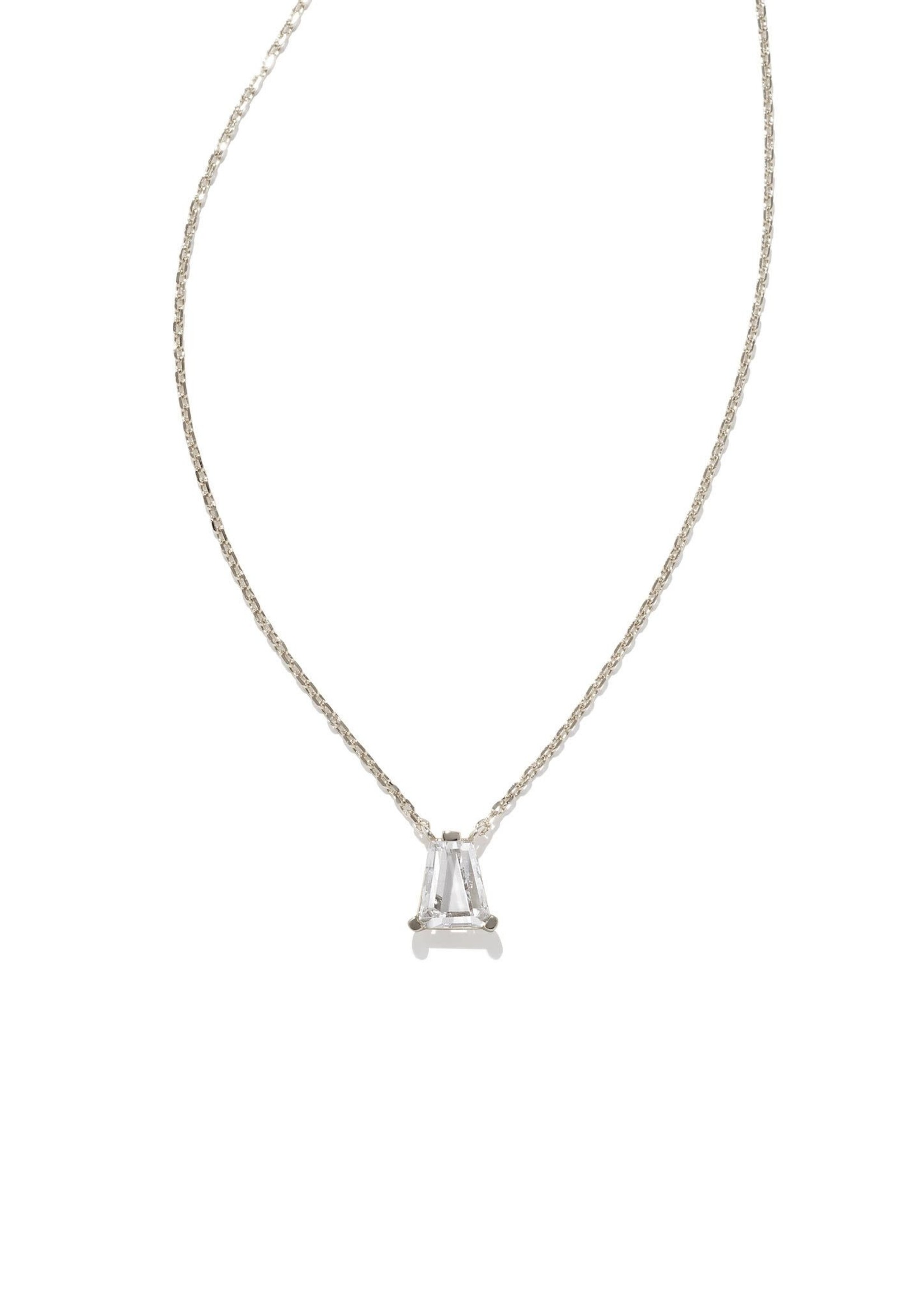 Kendra Scott BLAIR PENDANT NECKLACE RHODIUM WHITE CRYSTAL