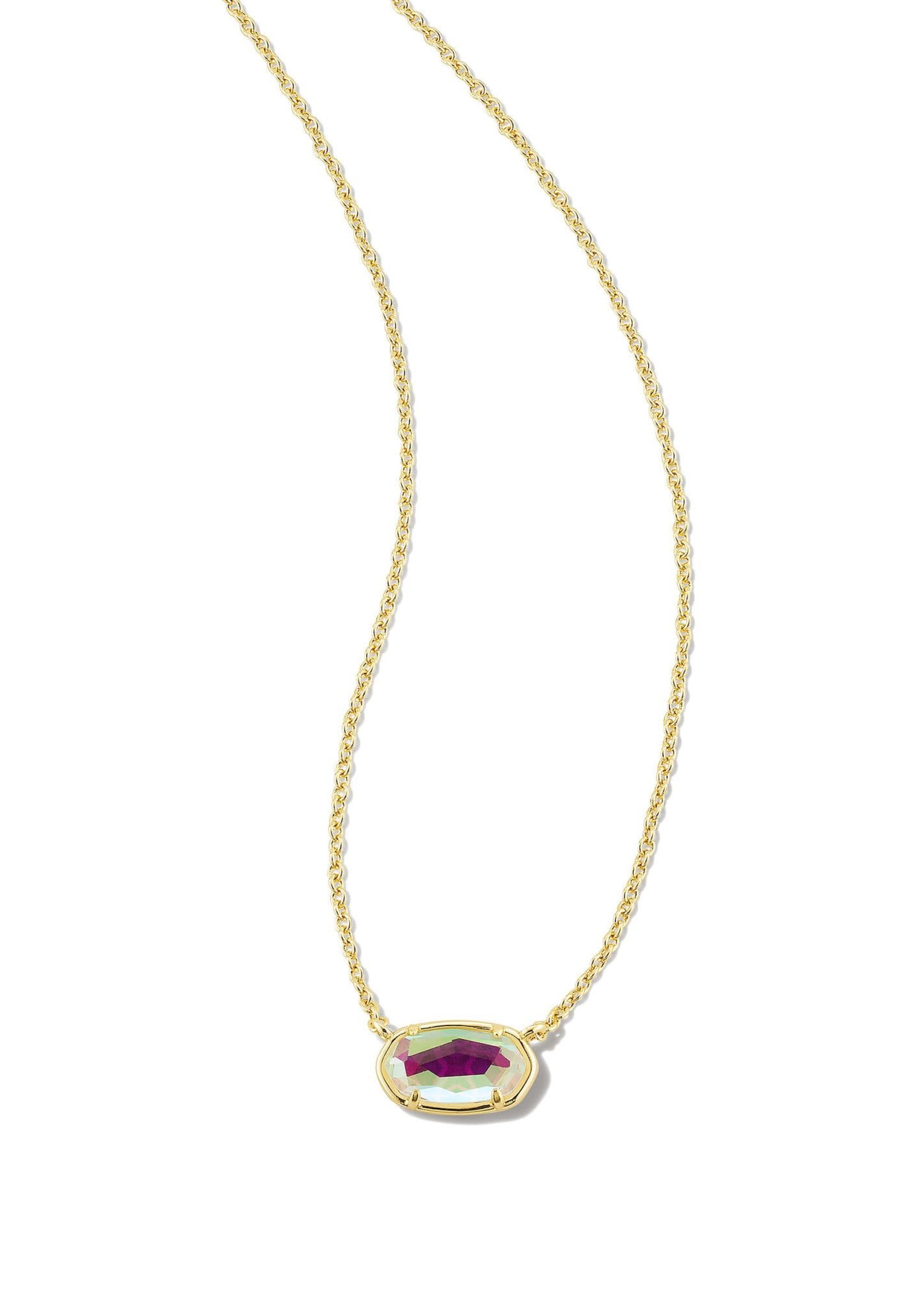 Kendra Scott GRAYSON STONE PENDANT NECKLACE GOLD DICHROIC GLASS