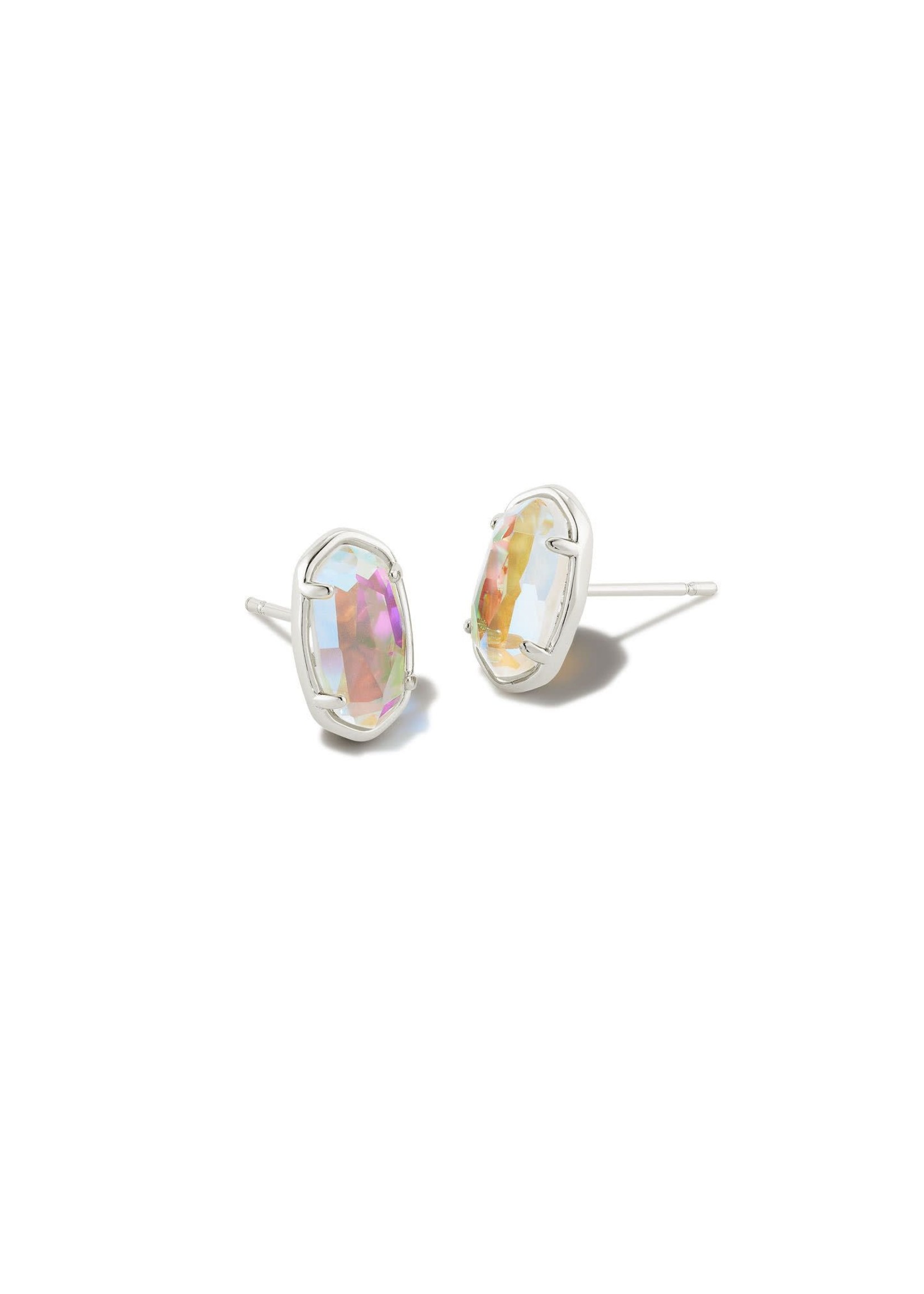 Kendra Scott GRAYSON STONE STUD EARRINGS SILVER DICHROIC GLASS