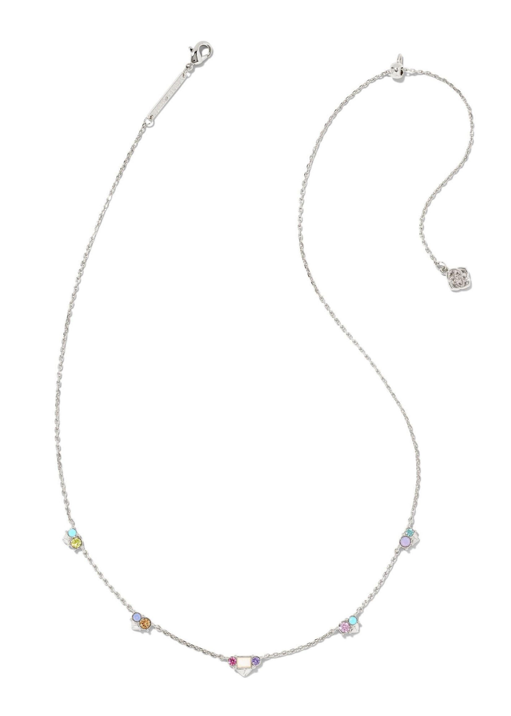 Kendra Scott DEVIN CRYSTAL STRAND NECKLACE RHODIUM PASTEL MIX CRYSTA