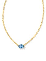 Kendra Scott CAILIN CRYSTAL PENDANT NECKLACE GOLD BLUE VIOLET CRYSTAL