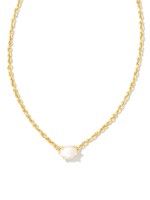 Kendra Scott CAILIN CRYSTAL PENDANT NECKLACE GOLD IVORY MOTHER OF PE