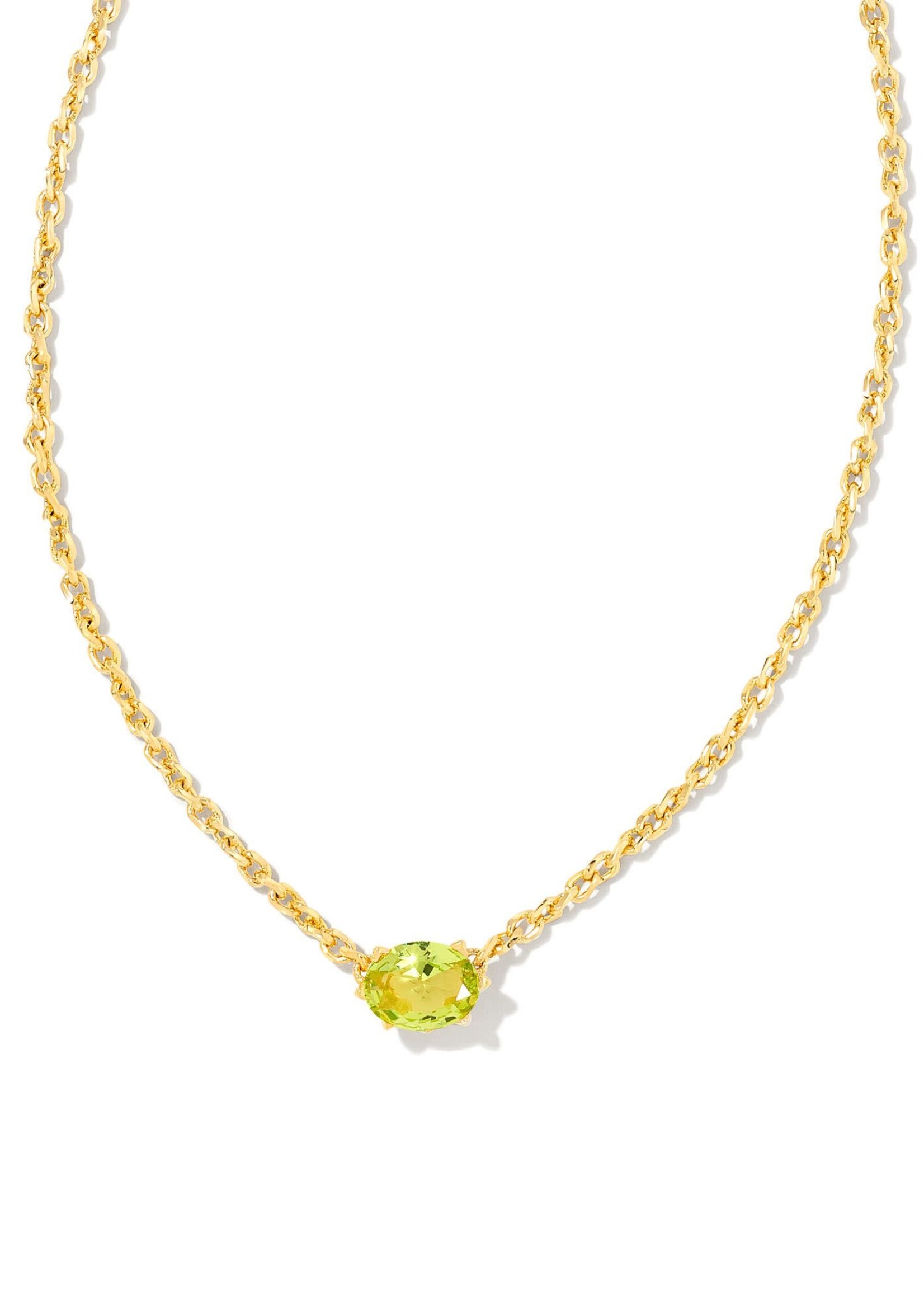 Kendra Scott CAILIN CRYSTAL PENDANT NECKLACE GOLD PERIDOT CRYSTAL