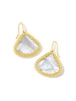 Kendra Scott FRAMED KENDALL LARGE DROP EARRINGS GOLD IVORY MOTHER OF PEARL