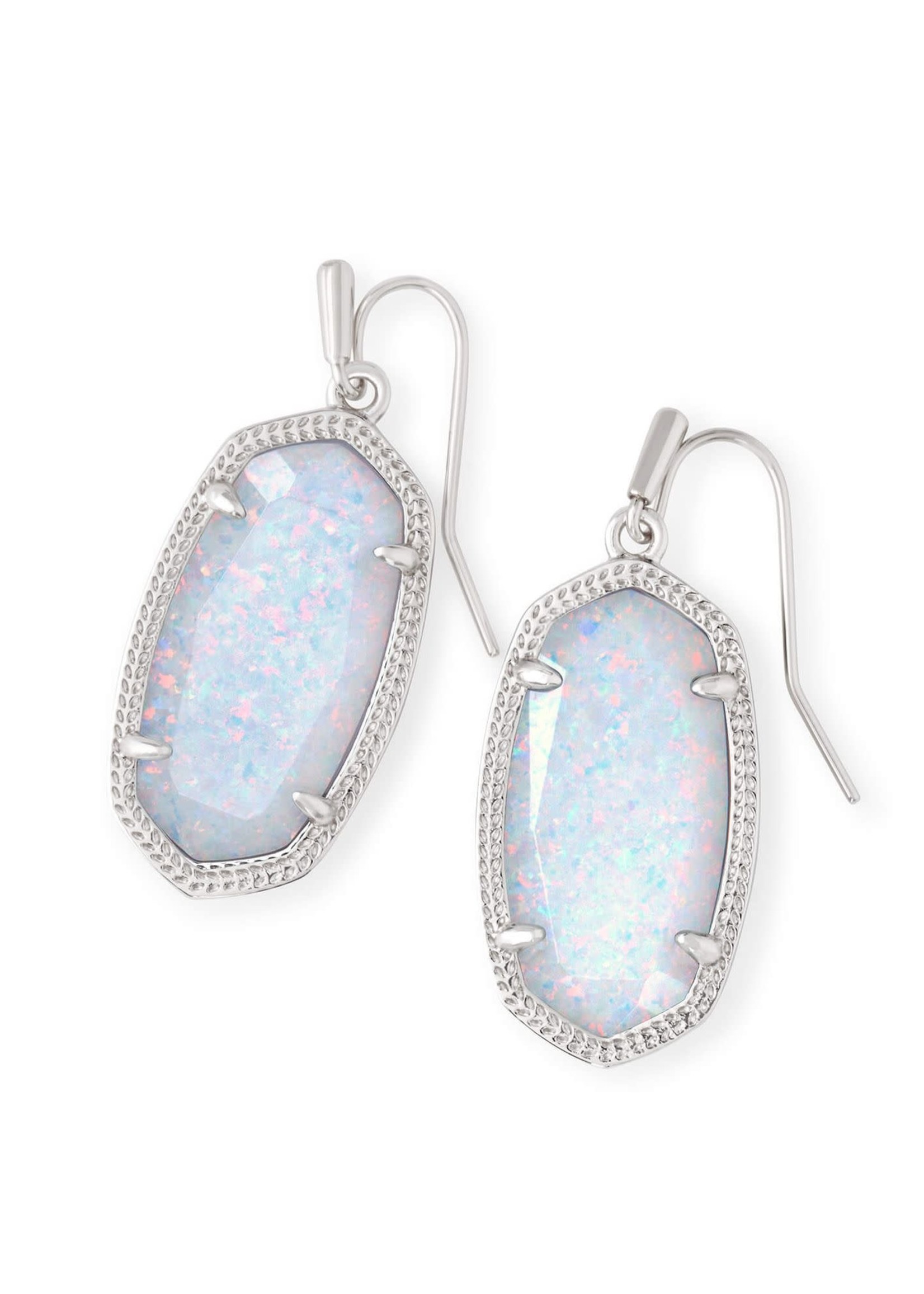 Kendra Scott DANI DROP EARRINGS RHODIUM WHITE OPAL