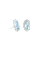 Kendra Scott ELLIE STUD EARRINGS RHODIUM LIGHT BLUE ILLUSI