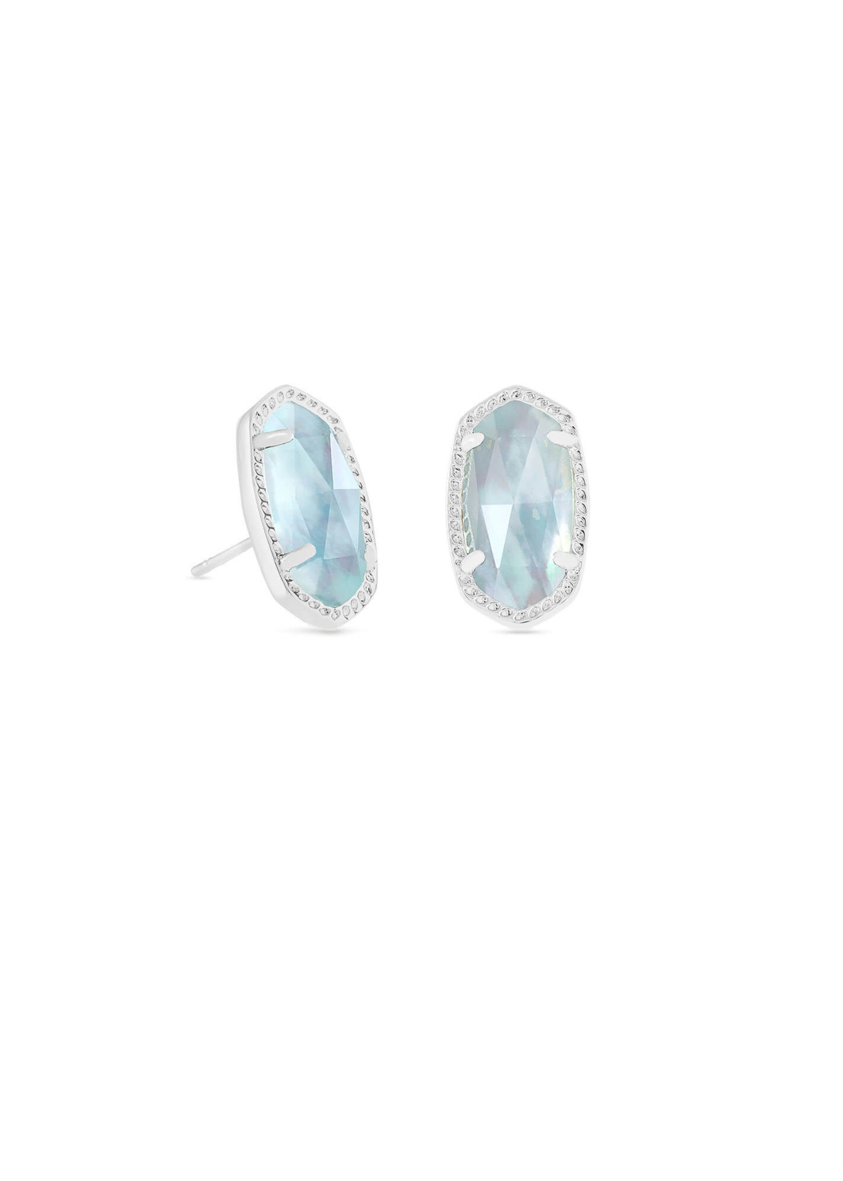 Kendra Scott ELLIE STUD EARRINGS RHODIUM LIGHT BLUE ILLUSI