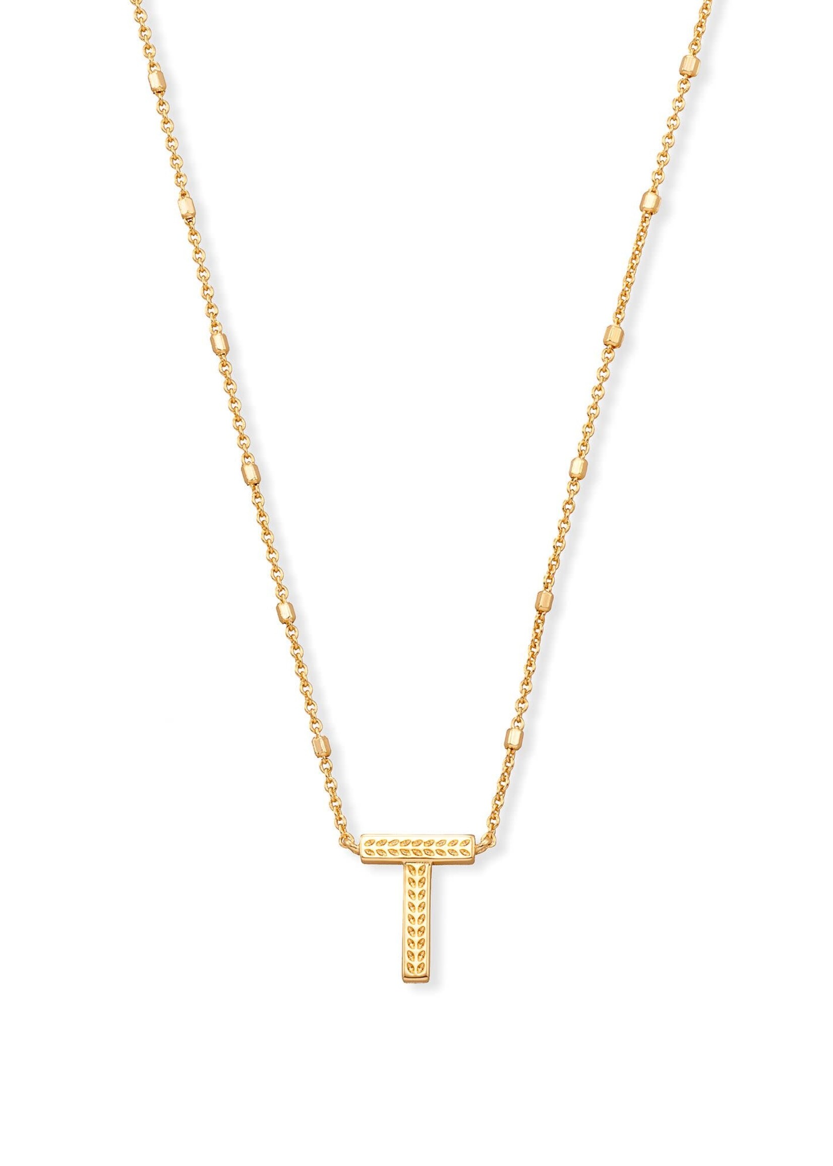 Kendra Scott LETTER T PENDANT NECKLACE GOLD METAL