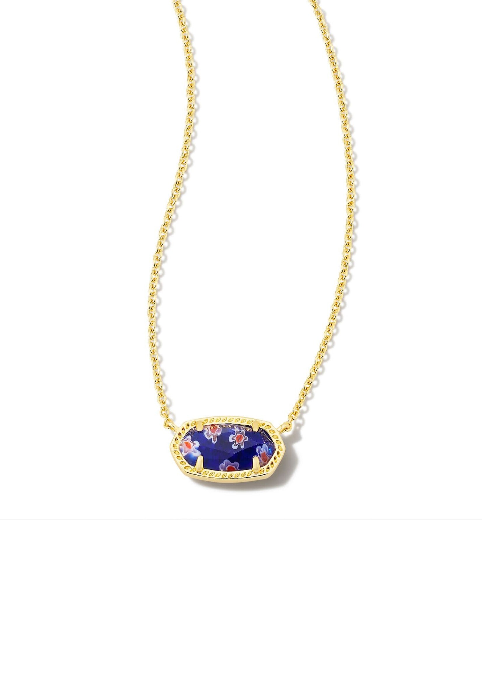 Kendra Scott ELISA PENDANT NECKLACE GOLD COBALT BLUE MOSAIC