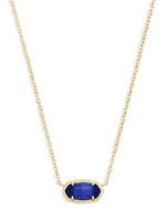 Kendra Scott ELISA SHORT PENDANT NECKLACE GOLD COBALT CATS EYE