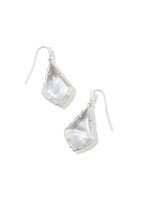 Kendra Scott SMALL FACETED ALEX DROP EARRINGS SILVER IVORY MOTHER OF PEARL