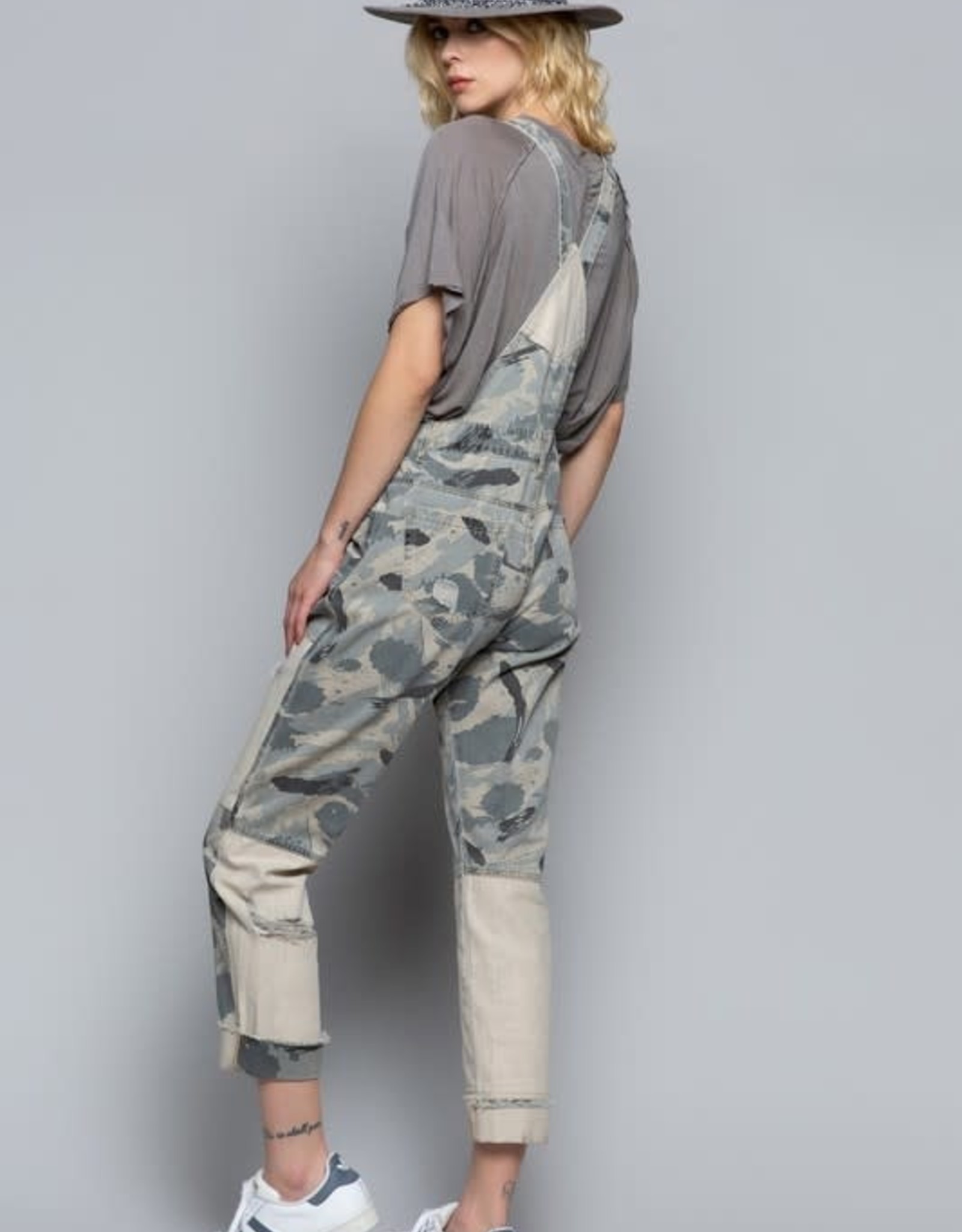 Distressed Camo Overalls 2 Broke Girls Boutique