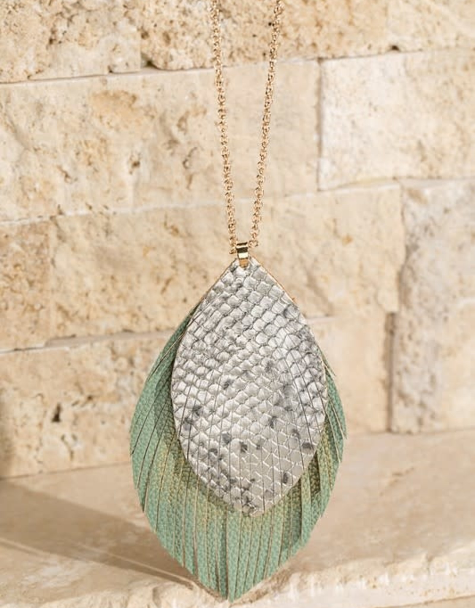 Layered Faux Leather Necklace 2 Broke Girls Boutique