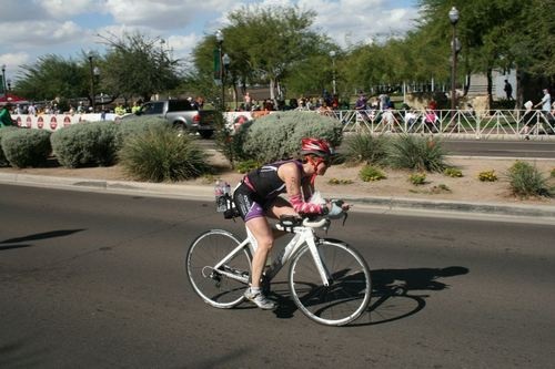 Katie racing in Ironman 