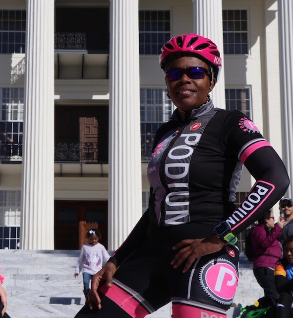 Selma to Montgomery 55 bike ride Carolyn Sanders Podium Multisport