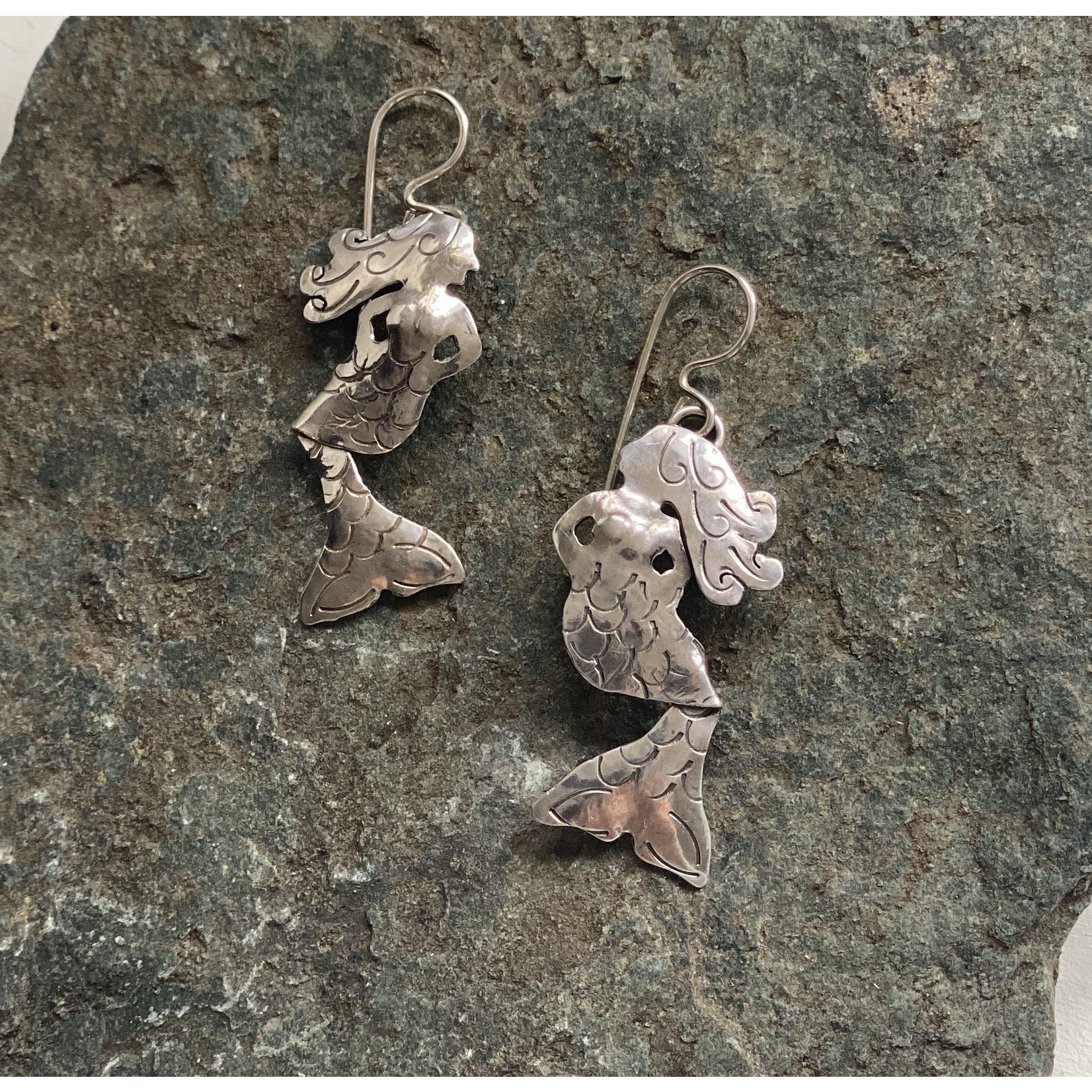 Sterling Silver Mermaid Small Dangle Earrings