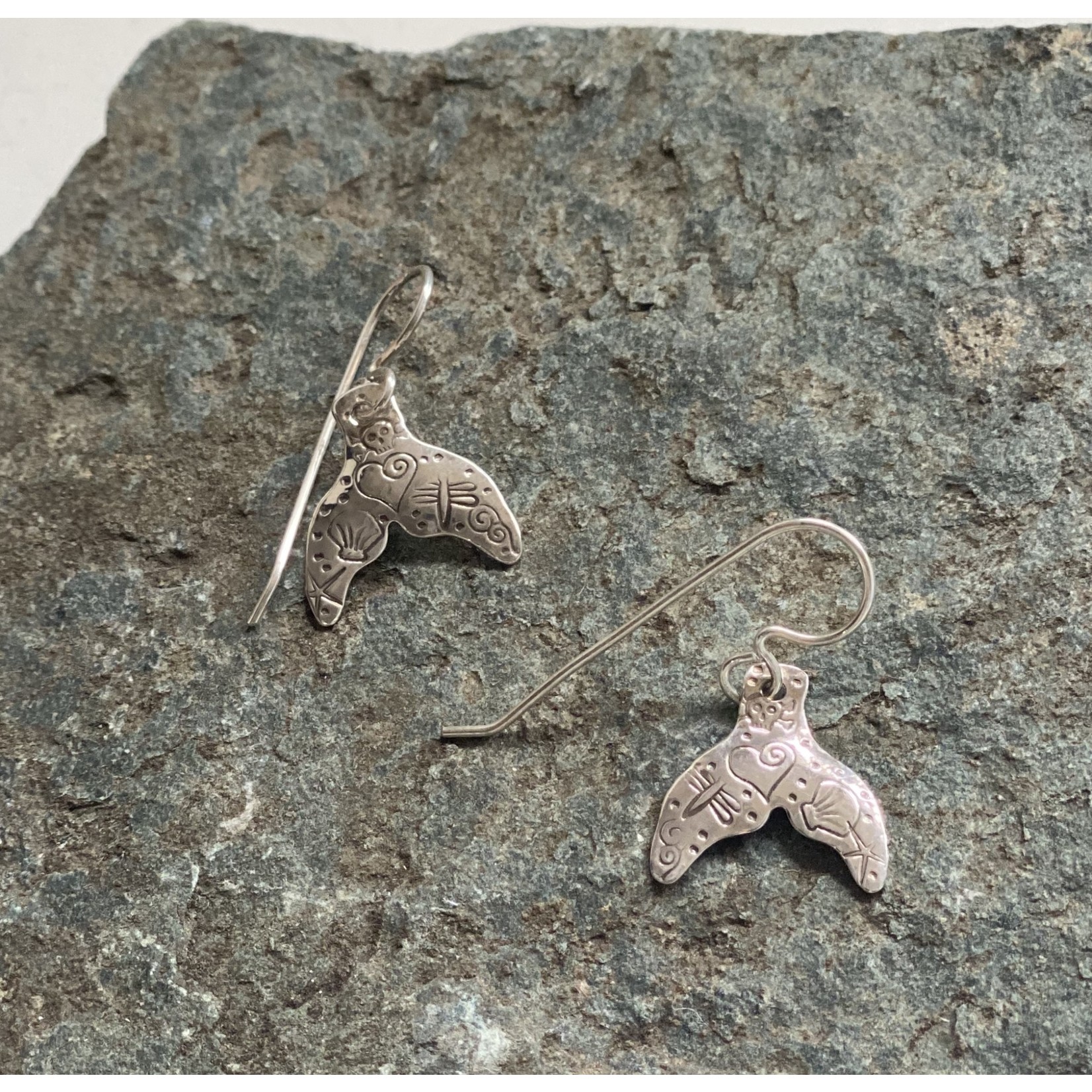 Water's Edge Studio Whale Tail Earrings (Tattooed) | Water's Edge Studio