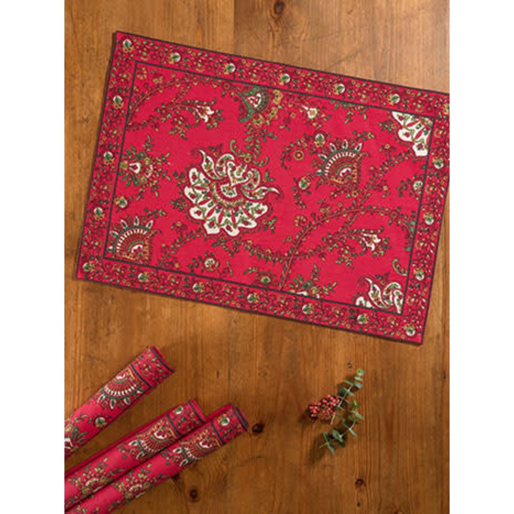 April Cornell Red Empress Paisley Placemat | April Cornell