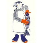 Rie Munoz "Fish Grader" Matted Art Card