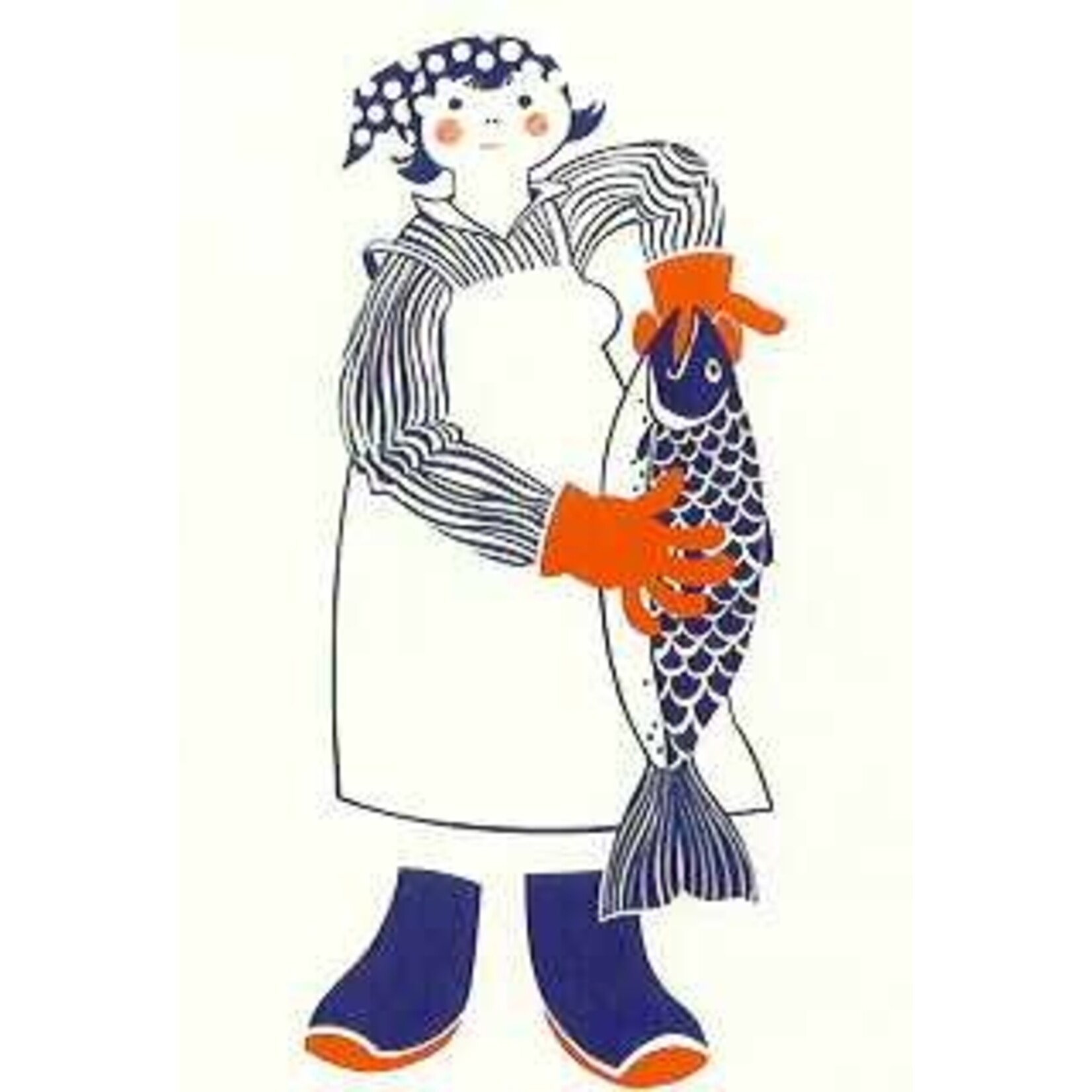 Rie Munoz "Fish Grader" (matted art card) | Rie Muñoz