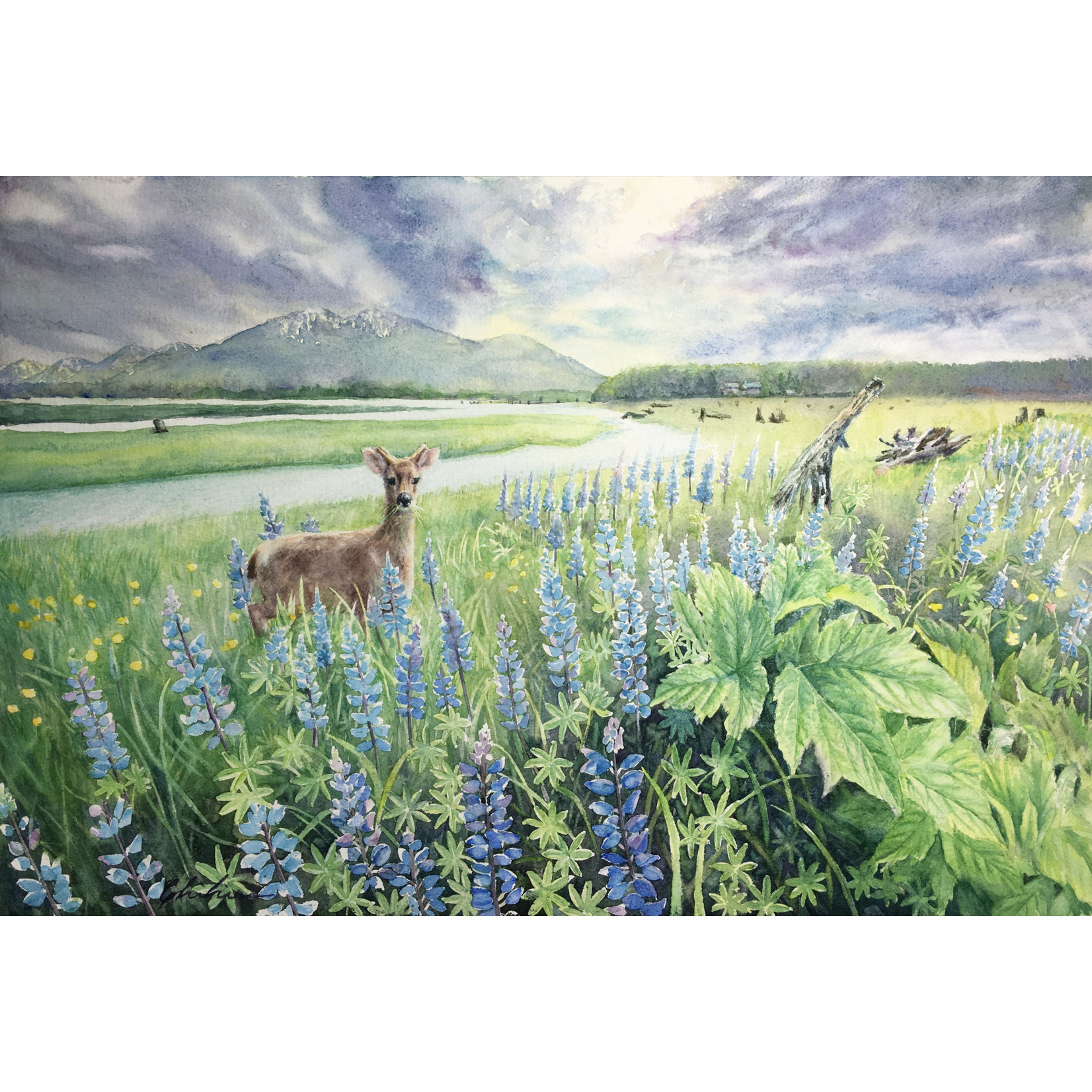 Chihiro Pierce Wild Meadow (framed original) | Chihiro Pierce