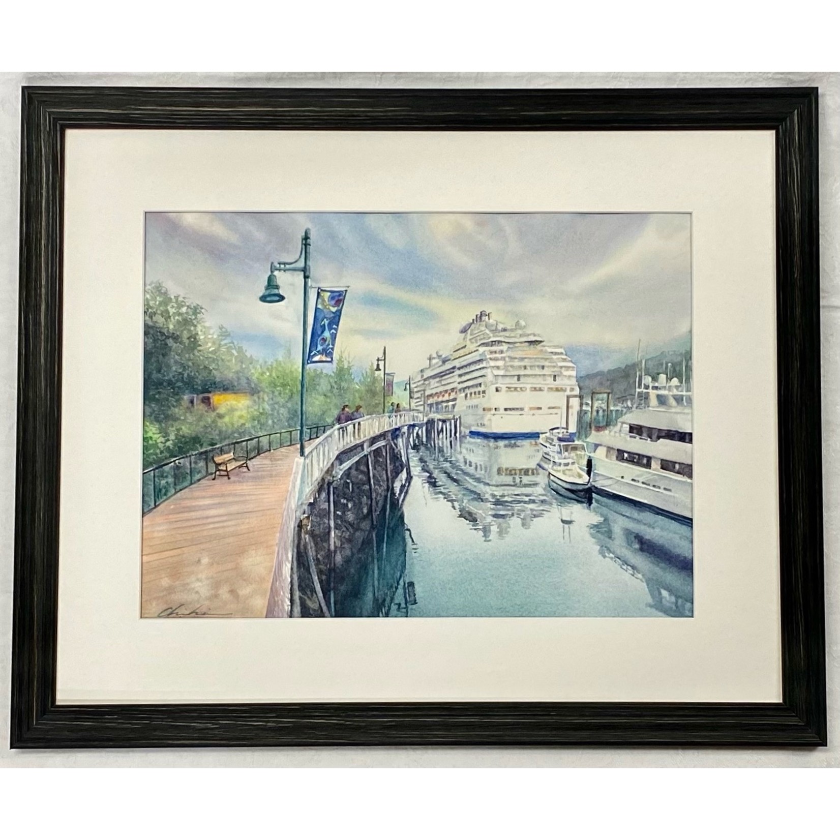 Chihiro Pierce Port of Juneau (framed original) | Chihiro Pierce