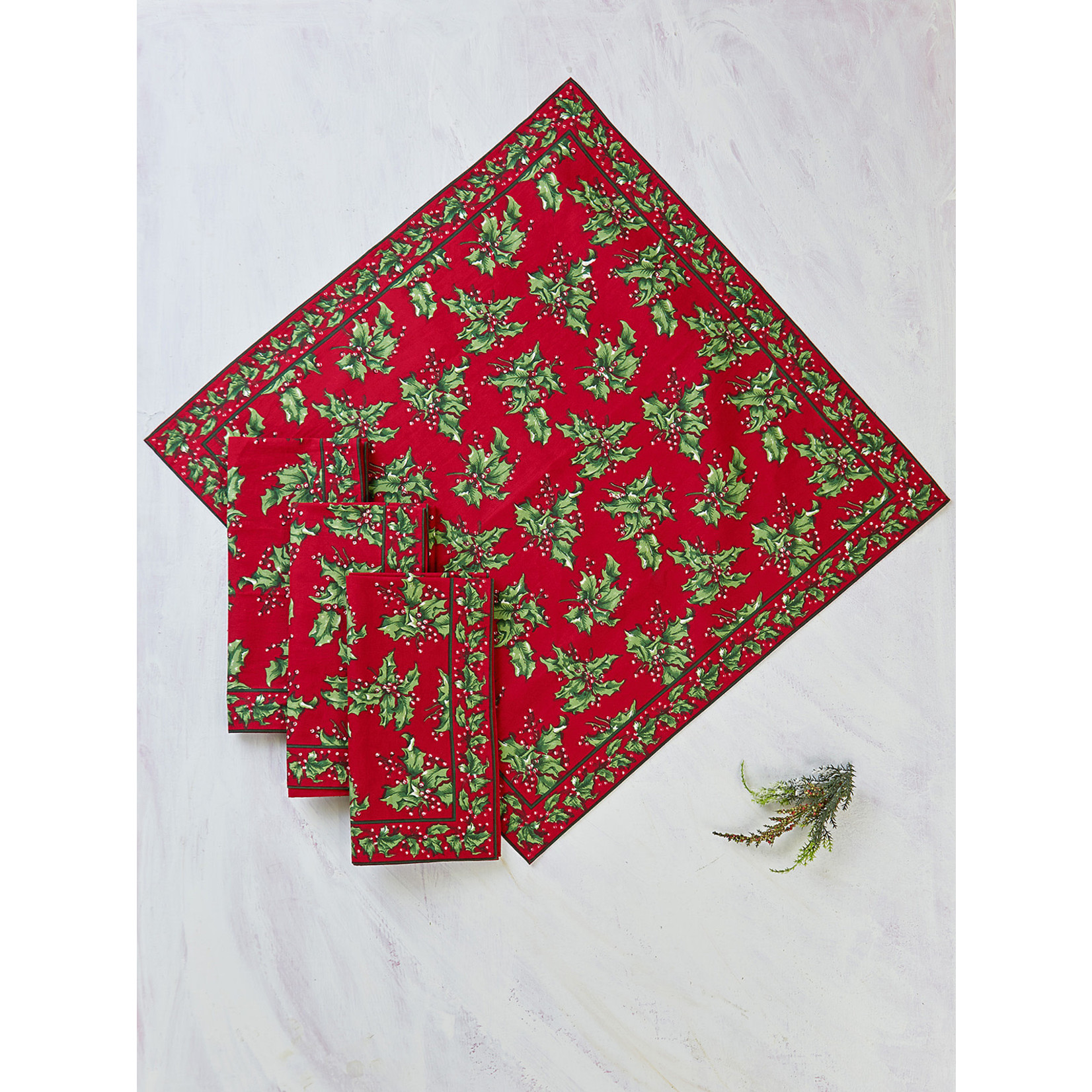 April Cornell Red Holly Cloth Napkins | April Cornell