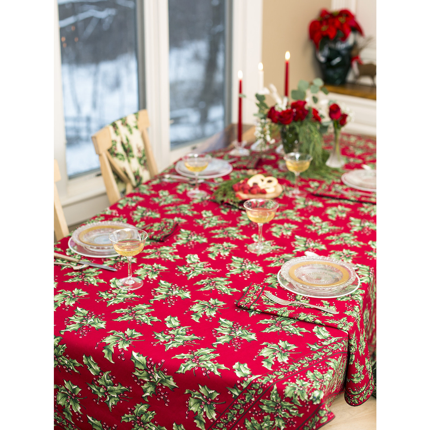 April Cornell Red Holly Tablecloth | April Cornell
