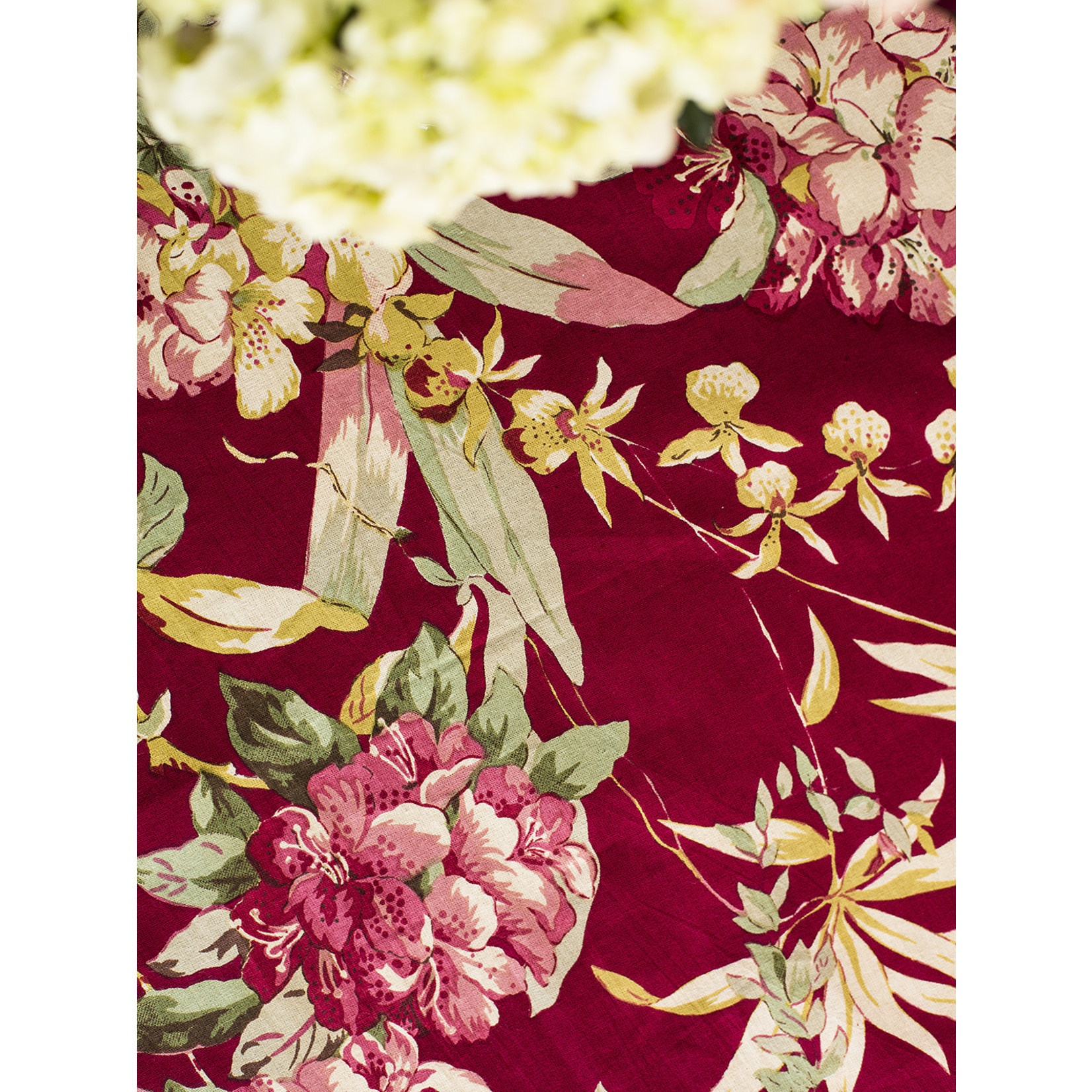 April Cornell Cranberry Hydrangea Tablecloth | April Cornell