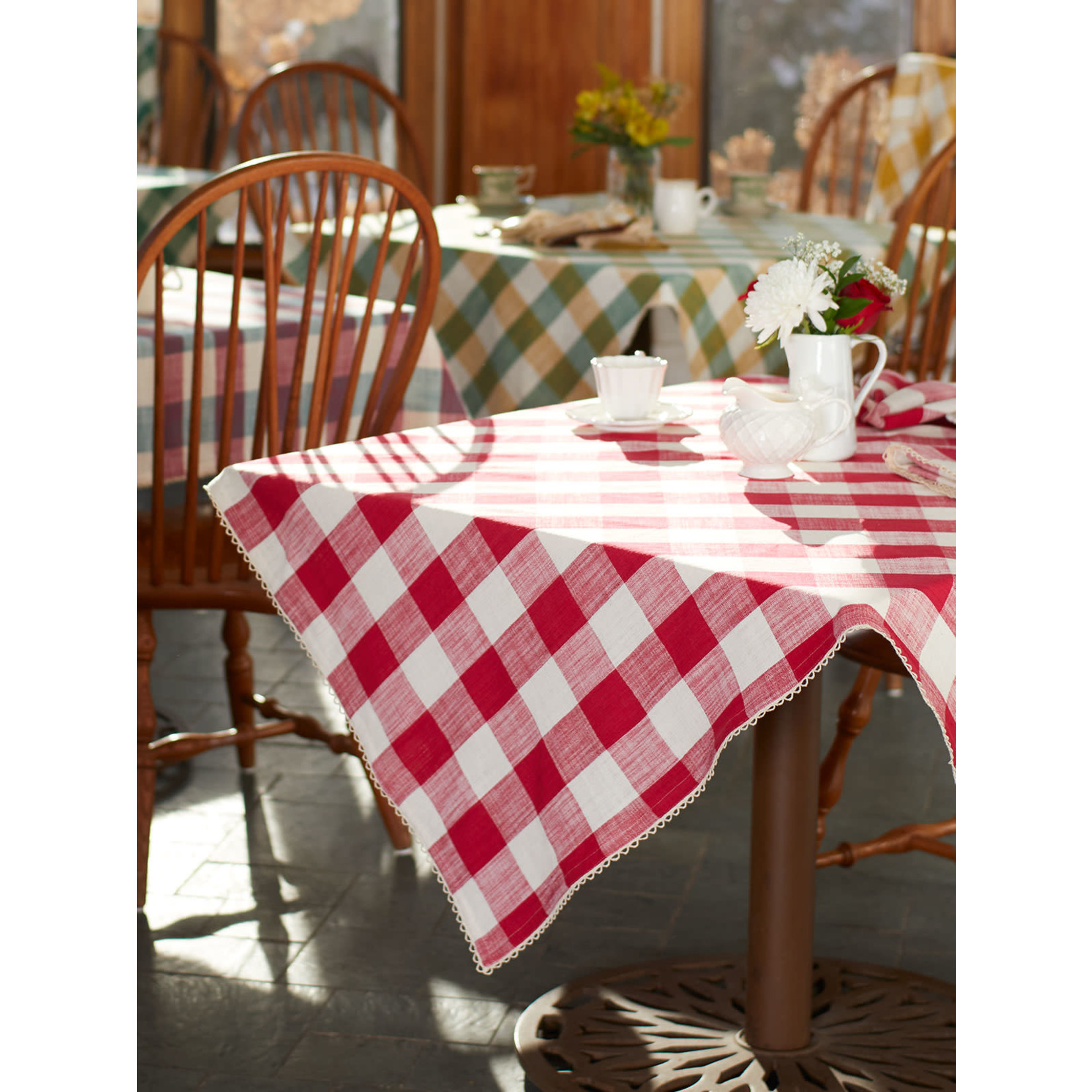 April Cornell Red Cottage Check Tablecloth | April Cornell
