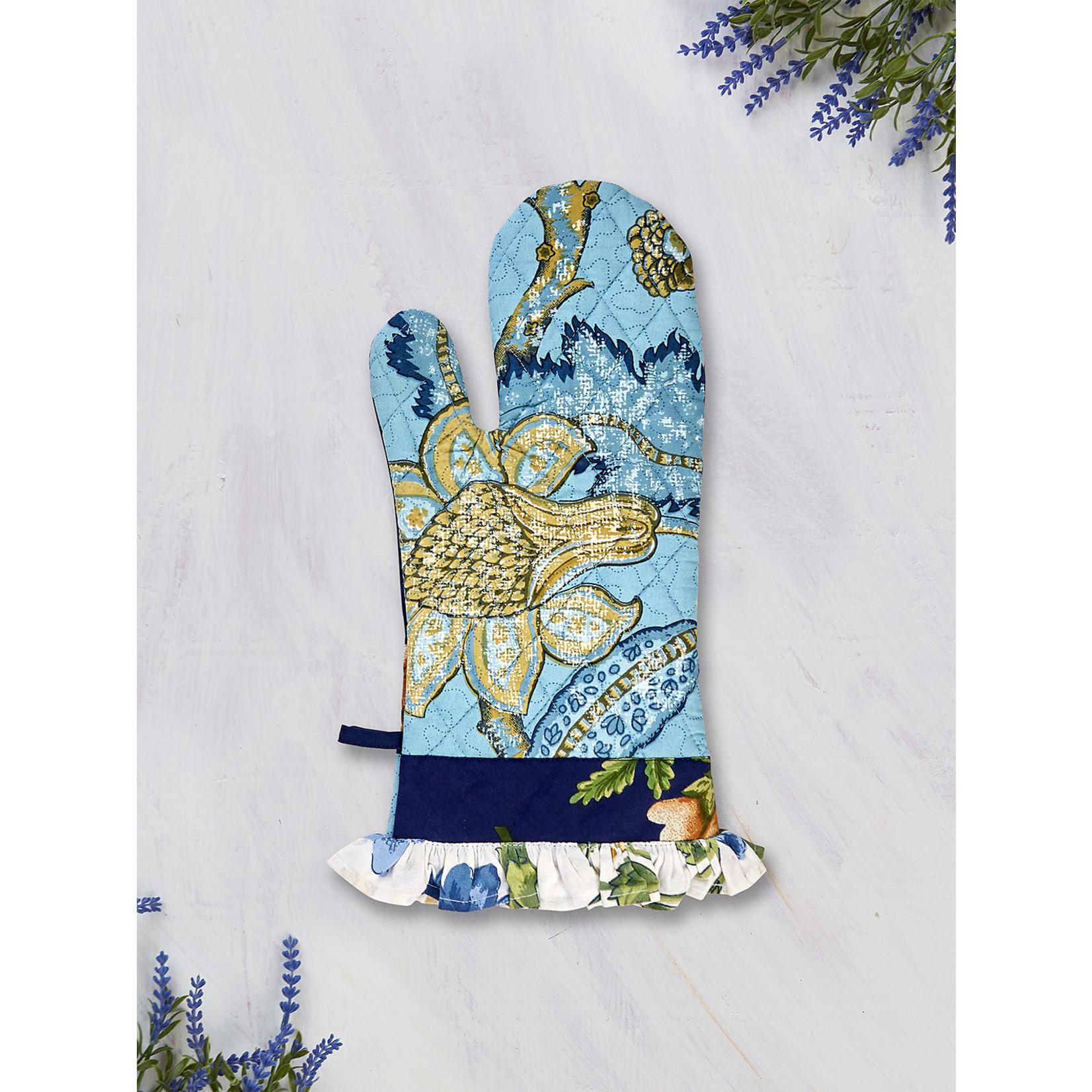 April Cornell Winter Province Patchwork Oven Mitt | April Cornell