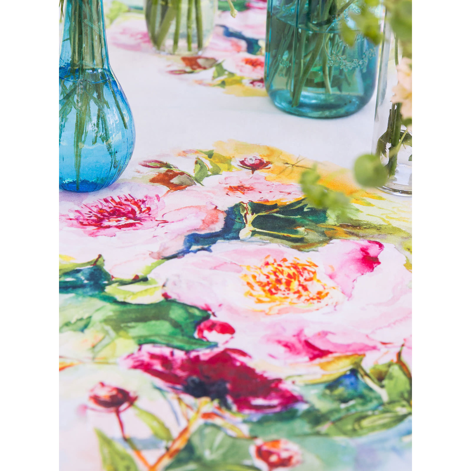 April Cornell Peony Watercolor Tablecloth | April Cornell