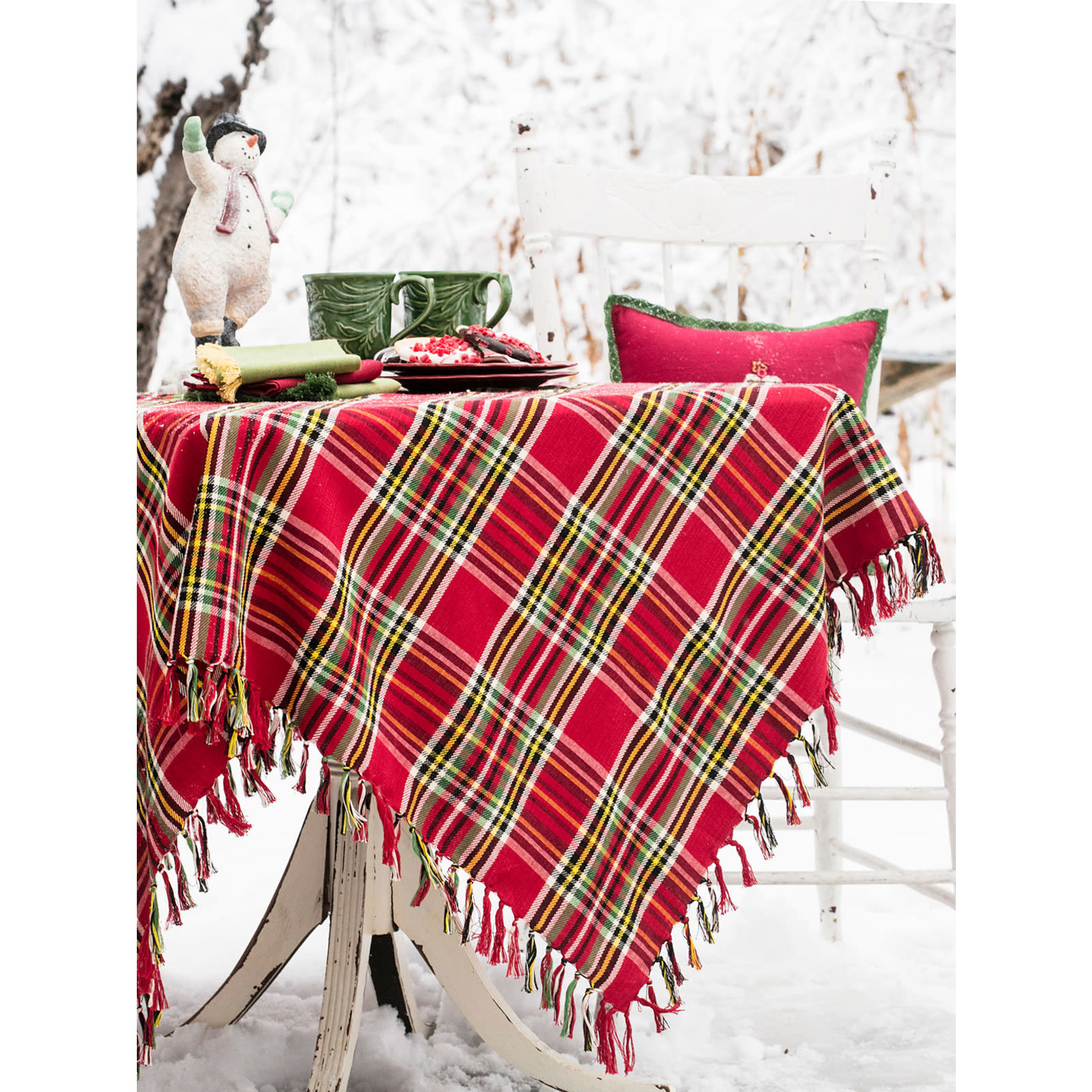 April Cornell Fireside Tartan Plaid Tablecloth | April Cornell