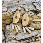 Johnny Ellis Fossil Ivory Triple Dangle Earrings #2