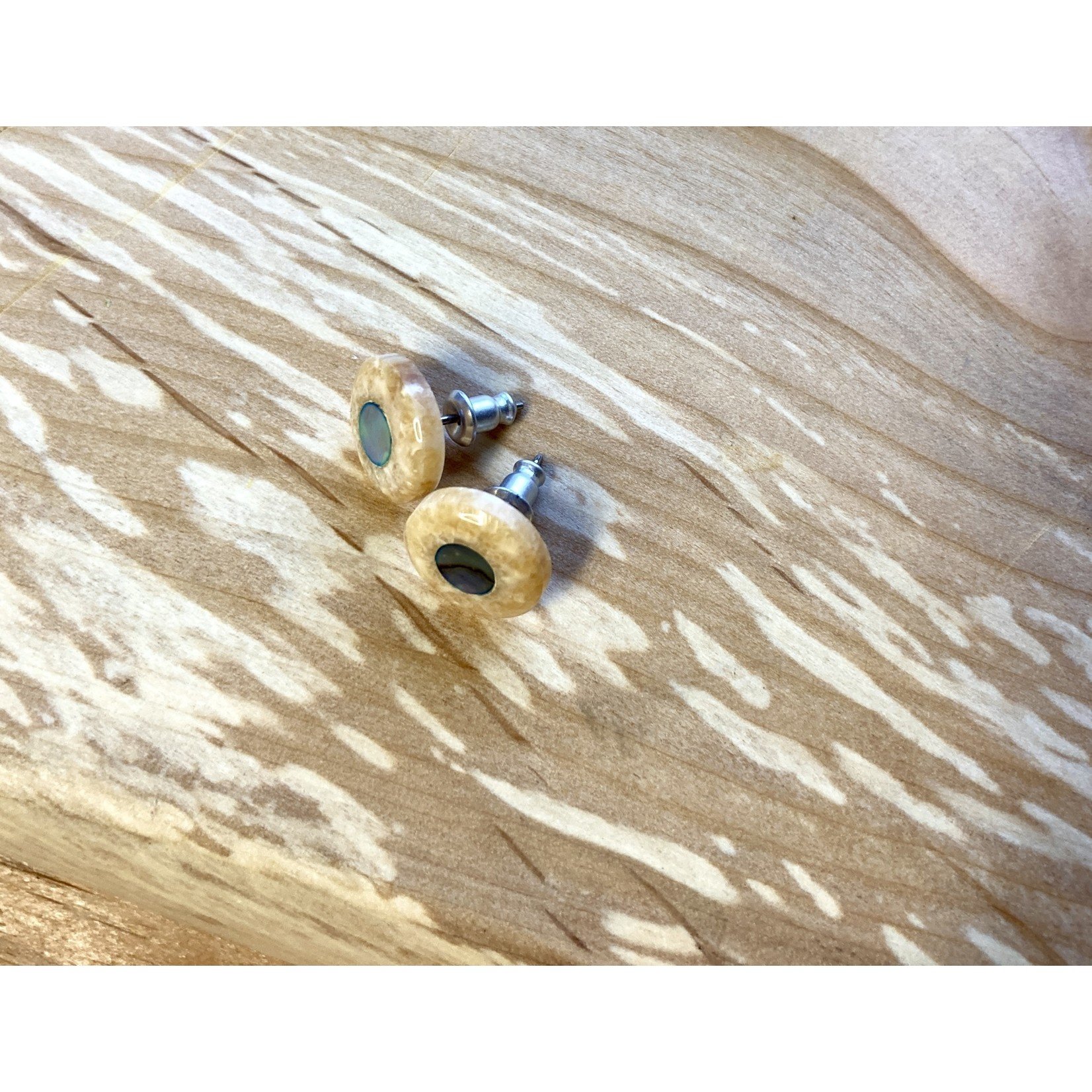 Johnny Ellis Fossil Ivory Post Earrings #3 | Johnny Ellis