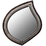 Zetamari Pewter Mahogany Leaf Mirror