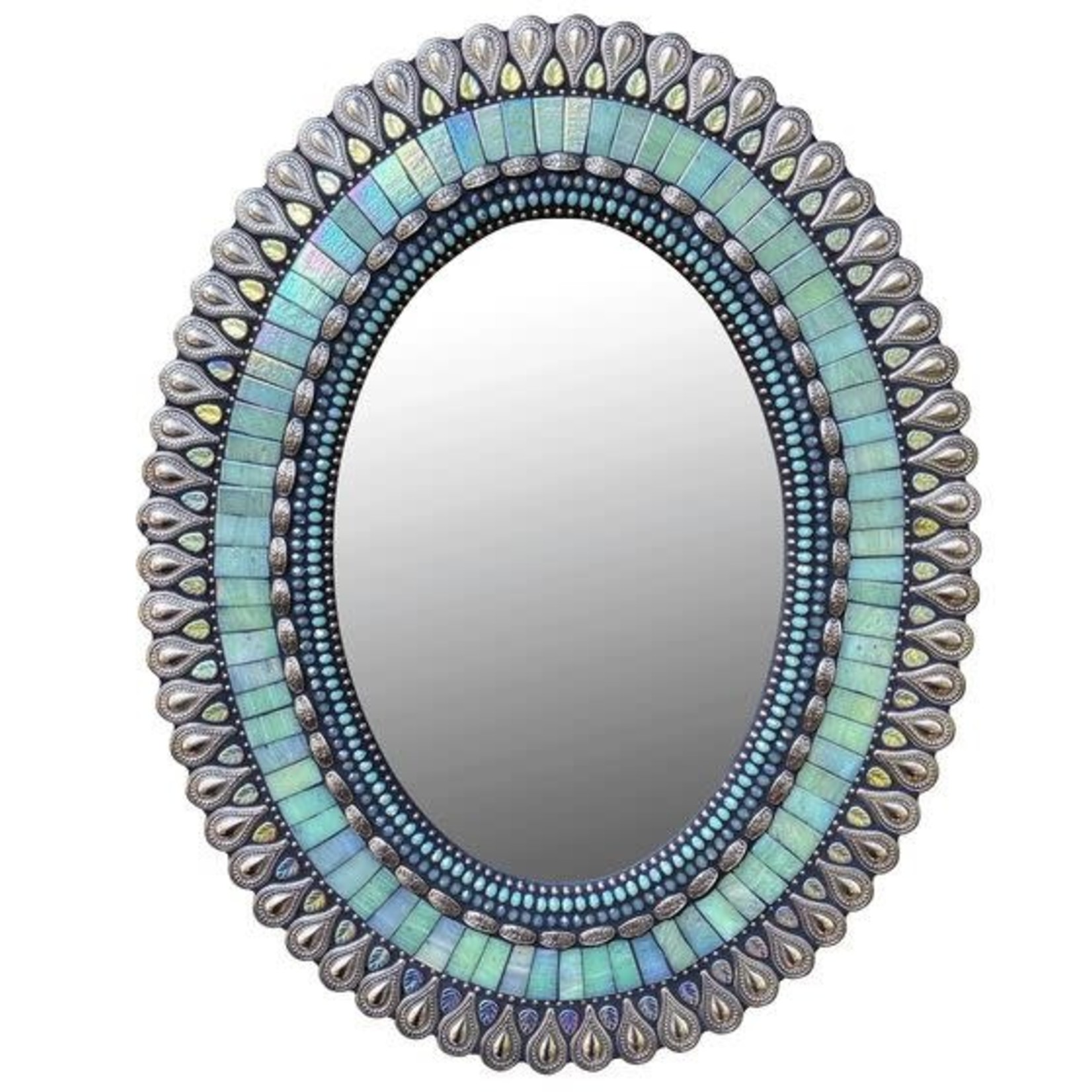 Zetamari Seafoam Drop Oval Mirror | Zetamari