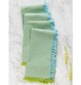 April Cornell Aqua/Green Chambray Cloth Napkins