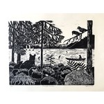 DogwoodStudioAlaska Amalga Harbor (Original Woodblock Print)