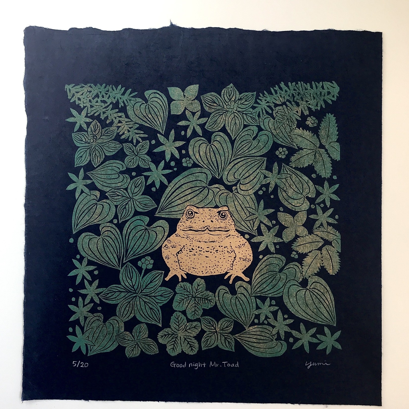 DogwoodStudioAlaska Good Night Mr. Toad (Original Woodblock Print) | Yumi Kawaguchi